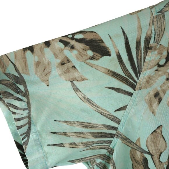 Tommy Bahama Size L Floral Palm Silk Short Sleeve Button Up Shirt - Picture 3 of 8